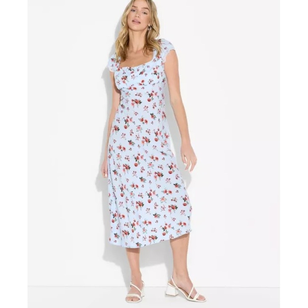 Wild Fable Flutter Cap Sleeve Maxi A-Line Dress Size XXL Floral Cottage Milkmaid